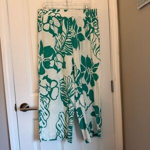 Panama Jack Floral Cropped Linen Blend Pants. NWT. XL